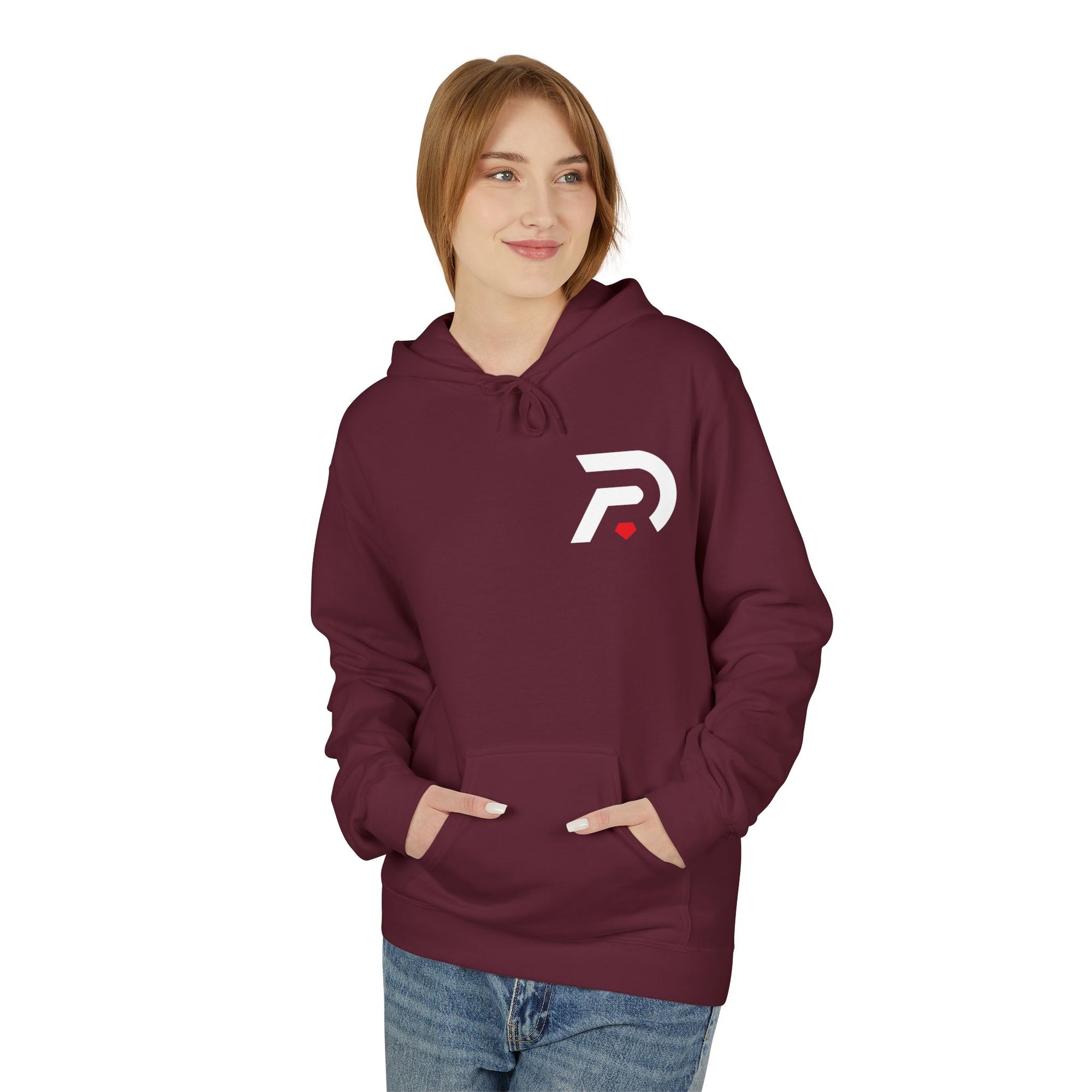Minimalist 'DR' Logo Dead Red Hoodie