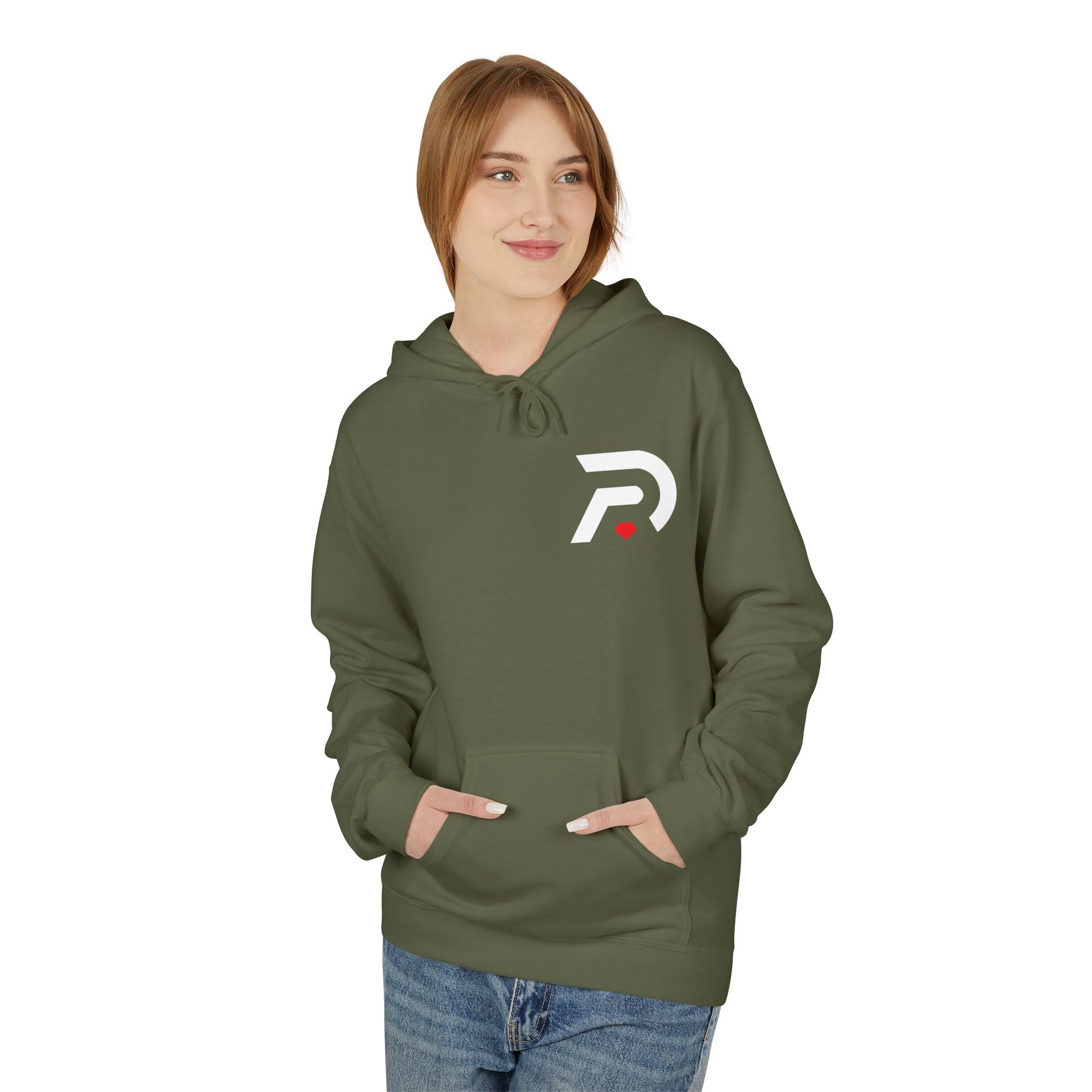 Minimalist 'DR' Logo Dead Red Hoodie