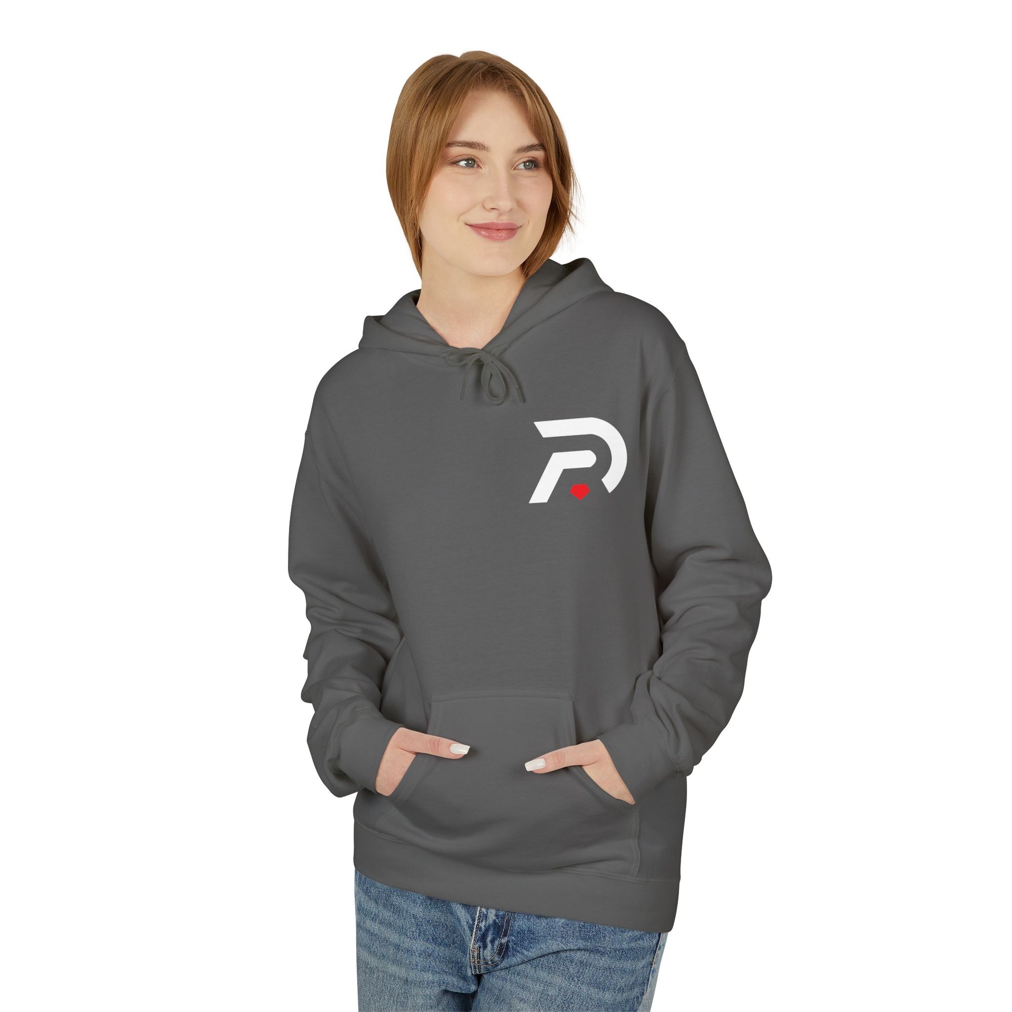 Minimalist 'DR' Logo Dead Red Hoodie