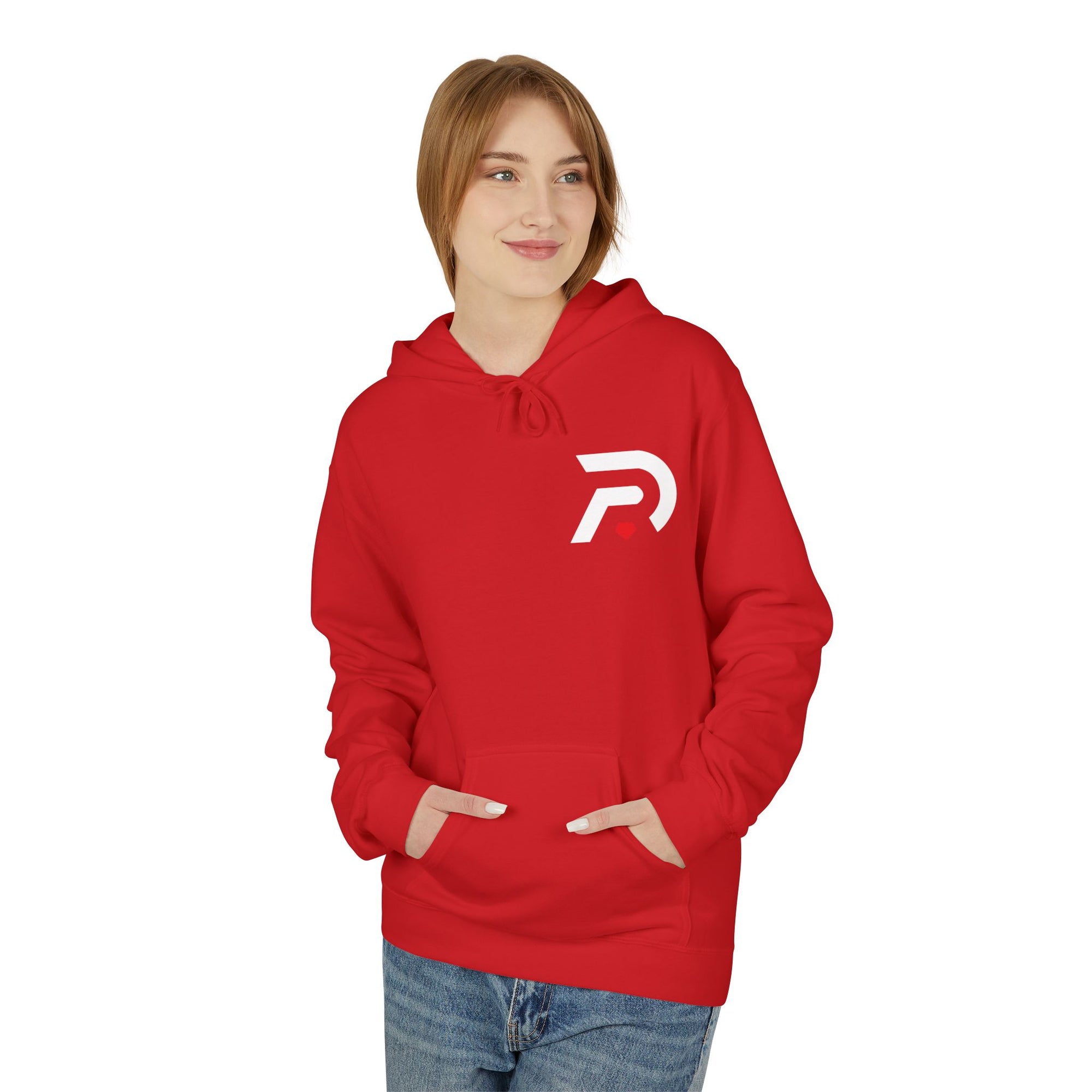 Minimalist 'DR' Logo Dead Red Hoodie